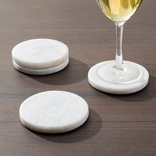 Marble 4 Piece Round Coaster Set